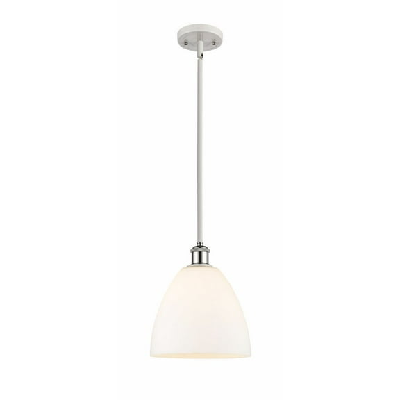 516-1S-WPC-GBD-91-Innovations Lighting-Bristol Glass - 1 Light Mini Pendant In Industrial Style-11.25 Inches Tall and 9 Inches Wide-White/Polished
