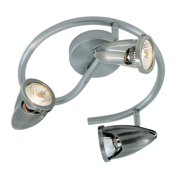 Three Light Brushed Nickel Directional Flush Mount