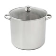 thumbnail image 2 of 20 Quart Stainless Steel Stock Pot with Glass Lid Encapsulated Bottom Stay Cool Handles Dishwasher Safe for All Cooktops, 2 of 6