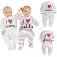 thumbnail image 2 of EYIIYE Toddler Wave Dot/Stripes Letter Print Long-Sleeves Romper, 2 of 6