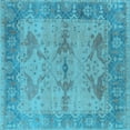 thumbnail image 1 of Ahgly Company Indoor Square Oriental Light Blue Industrial Area Rugs, 8' Square, 1 of 4