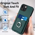 thumbnail image 4 of Dteck Crossbody Strap Case for iPhone 13, Shockproof Leather Case Card Slots Wallet Back with Ring Holder Kickstand Cover for iPhone 13 ,Green, 4 of 6