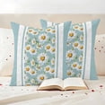 thumbnail image 3 of Outdoor Pillow Covers Farmhouse Daisy Floral Blue Stripe Waterproof Pillow Cases 20x20 Set of 2, Country Flower Watercolor Throw Pillow Cover Pillowcase for Patio Balcony Couch Garden, 3 of 9
