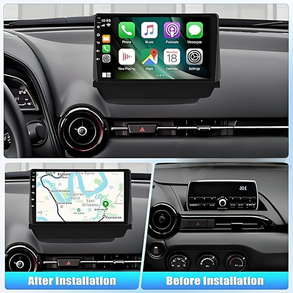 Molaner Car Radio Stereo for Mazda 2 Demio 2014-2023 Scion iA 2016 Toyota Yaris iA 2017-2018 with Wireless CarPlay Android Auto, 9inch Touch Screen Bluetooth FM GPS WiFi, 2 32G
