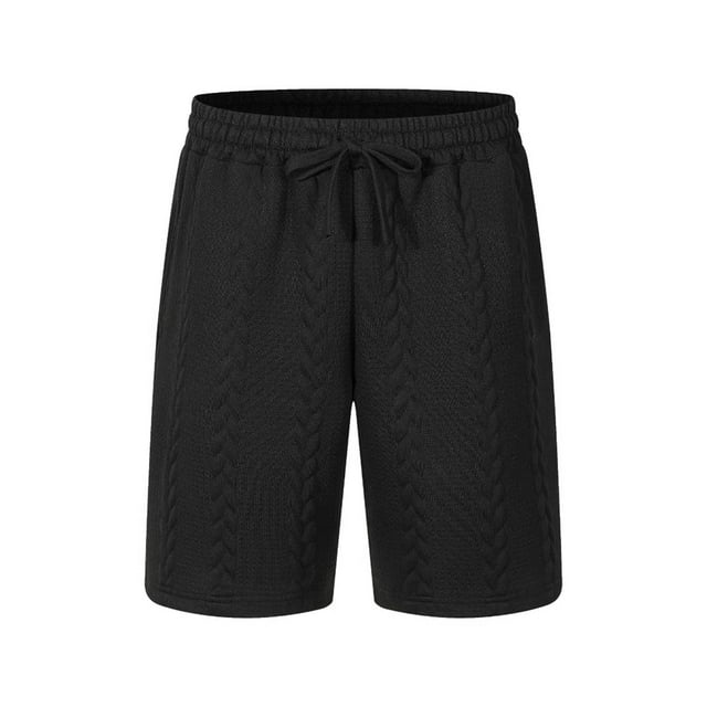 Styesk Mens Shorts Summer Men's Solid Color Casual Elastic Waist Drawstring Pocket Shorts