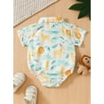 thumbnail image 3 of Suealasg Baby Boys Clothes 3M 6M 9M 12M 18M Short Sleeve Tree Print Button Bowtie Romper Jumpsuit Baby One Piece Outfit, 3 of 9
