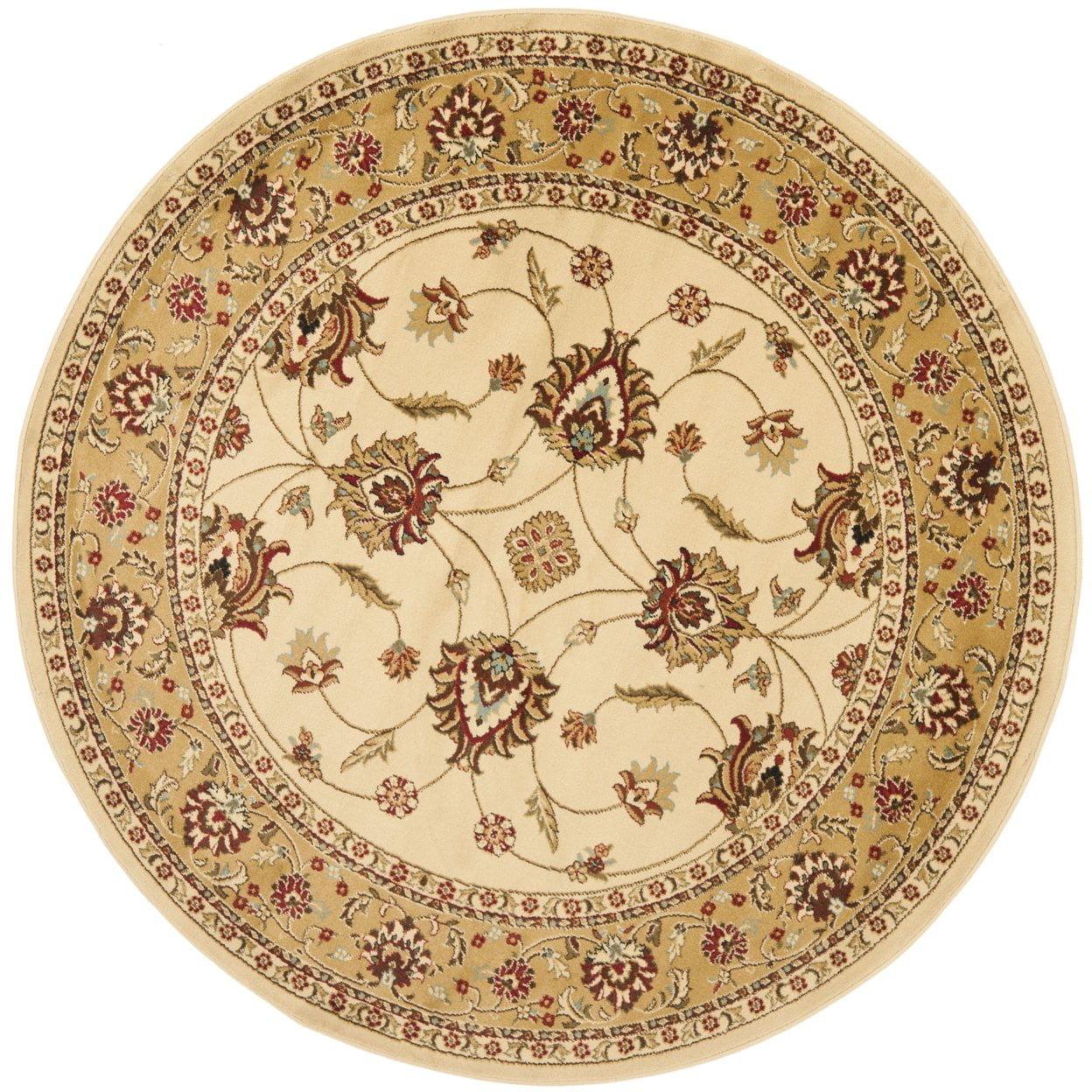 SAFAVIEH Lyndhurst Miah Floral Border Area Rug, Ivory/Beige, 3'3" x 5'3"
