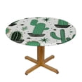 thumbnail image 3 of JEUXUS  Cactus Pattern Round Tablecloth Washable Table Cloth Cover for Dining Indoor Outdoor Picnic Party, 3 of 7
