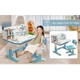 thumbnail image 3 of Widened Desktop Multi Separation Cartoon Pattern Desk Chair Set Kids Adjustable Height Study Table with Drawer Chair Set Lanzxjv, 3 of 8
