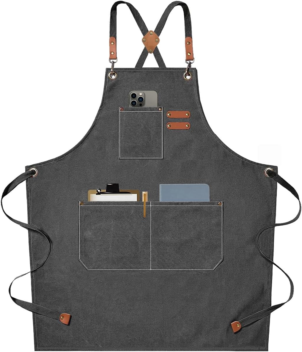 Vintage Luxury Cotton Canvas Cross Back Heavy Duty Adjustable Work