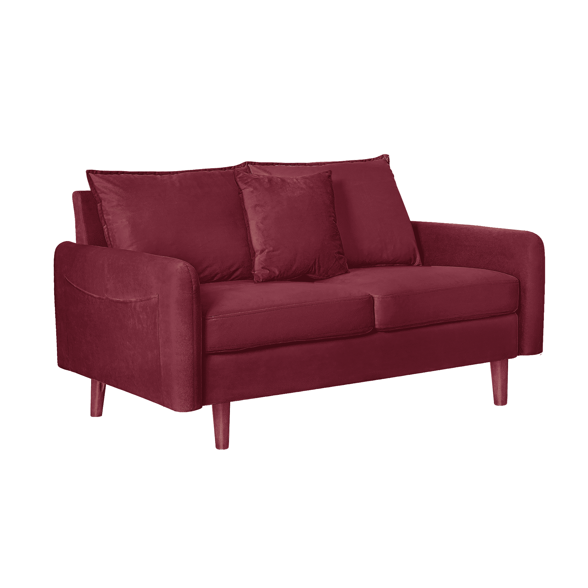 56.1" Modern Mid-Century Velvet Loveseat, Velvet Upholstery,Compact Sofa with Wooden Legs