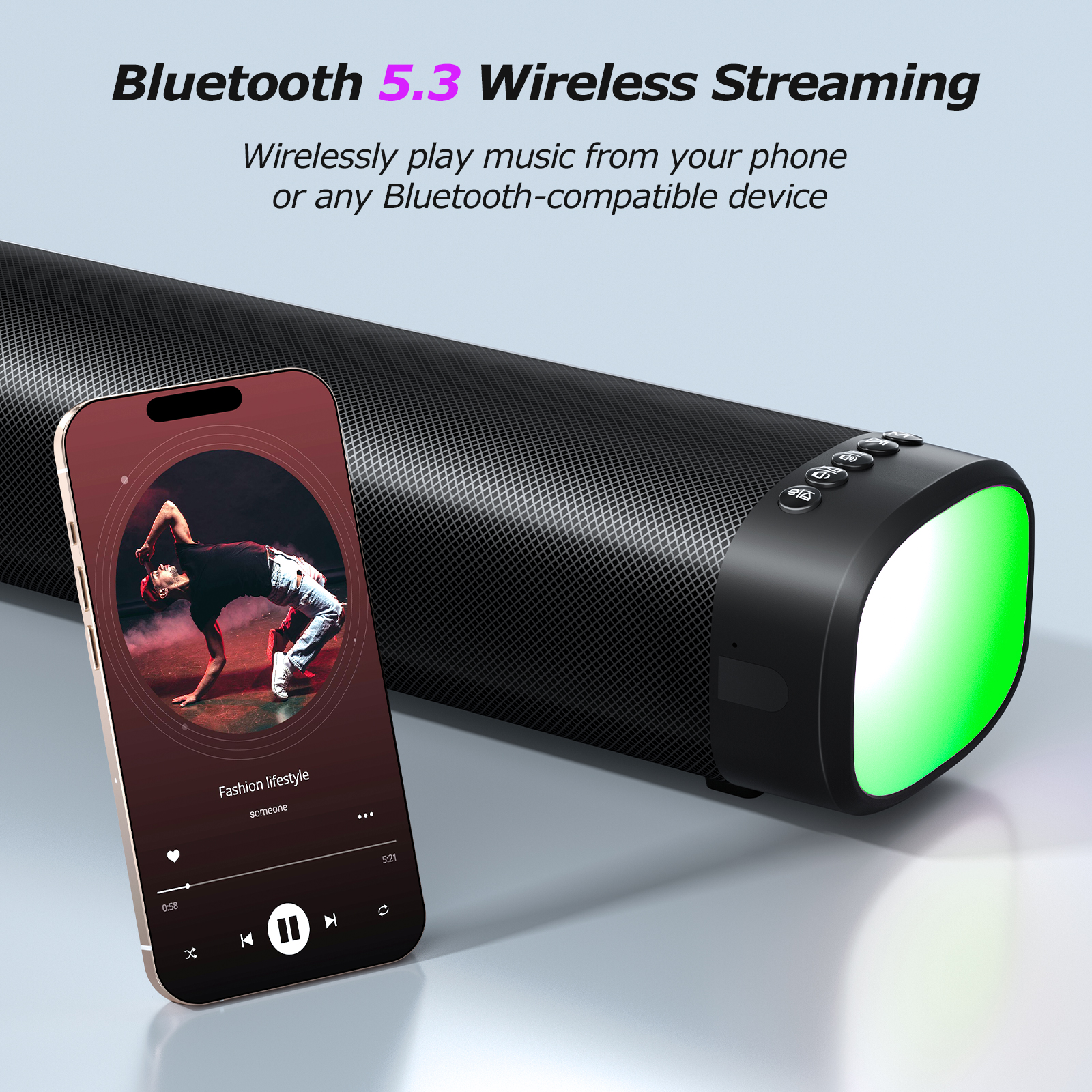 POTILAE 100W Soundbar with RGB Lighting and Detachable Speakers photo 2