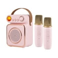 thumbnail image 1 of Riwcyla Mini Karaoke Machine Wireless Microphone and Speaker Set with 2 Microphone Rechargeable LED Color Night Light Handheld Mic Karaoke Speaker Gifts for Birthday Party Desktop Fitness Home KTV, 1 of 6