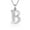 Colorname Misc: Initial: B, variant on Solid 14k White Gold 18 Inch Small Channel-set (A-Z) CZ Letter Name Personalized Monogram Initial Necklace (7mm X 14mm)