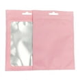 thumbnail image 6 of 50pcs Plastic Matte Pink Aluminum Foil Zip Lock Packaging Bag Jewelry Necklace Storage Pouch Small Sachets Food Sample Bags Pink 50pcs 8X13cm, 6 of 6