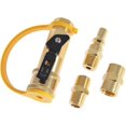 thumbnail image 2 of 2 Sets 1/4" RV Propane Quick Connect Adapter for Propane Hose Propane/Natural Gas 1/4" Quick Connect/Disconnect Kit Shutoff Valve&Full Flow Plug 100% Solid Brass, 2 of 7