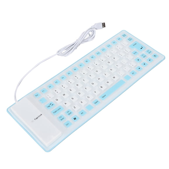 Silicone Keyboard with Fully Sealed Design, Lightweight Portable, Various Colors, Mute Button, Soft Comfortable for PC, Waterproof, Dustproof, Silent USB Wired Silicone Keyboard