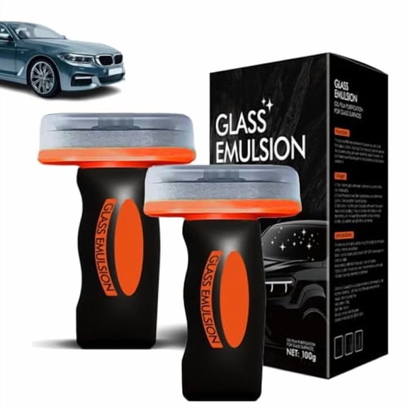 Varoa Windshield, Varoa Glass Oil Film Remover, Glass Guard, 𝐆lass Cleaner, Automotive Oil Film Cleaning Brush, 𝐎il 𝐅ilm Remover for Car Windshields and Windows (2 Pc)