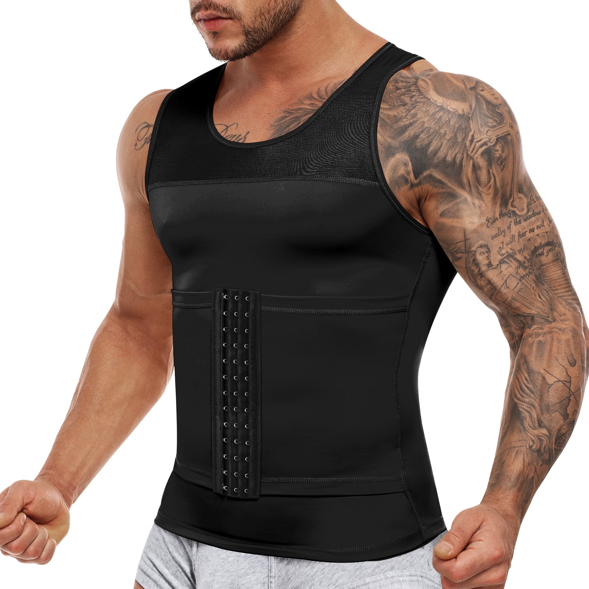 Eleady Men's Gynecomastia Compression Vest Compression Shirt Slimming Body Vest Sleeveless Tank Tummy Control Shapewear for Men(Black Medium) - Walmart.com