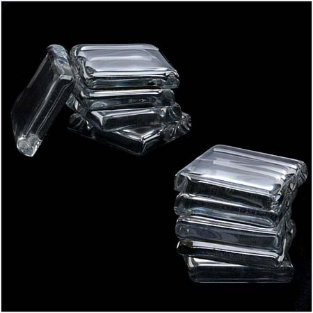 Clear Square Pendant - Clear Glass Jewelry Pendant Tiles Square Small 7/8 Inch (10 Tiles)
