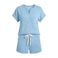 thumbnail image 4 of Favoffer Women Summer Sets Lightweight Breathable Cozy Relaxed Fit Solid Color Suits Portable Outfits for Beach Trip Vacation Daily, 4 of 8