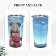 thumbnail image 4 of Kll Elephant Sits On A Stack Of Luggages Ocean Stainless Stainless Steel Vacuum Insulated Coffee Cup 20 Oz Lids And Straws,1 Metal Straws,1 Cleaning Brush, 4 of 9