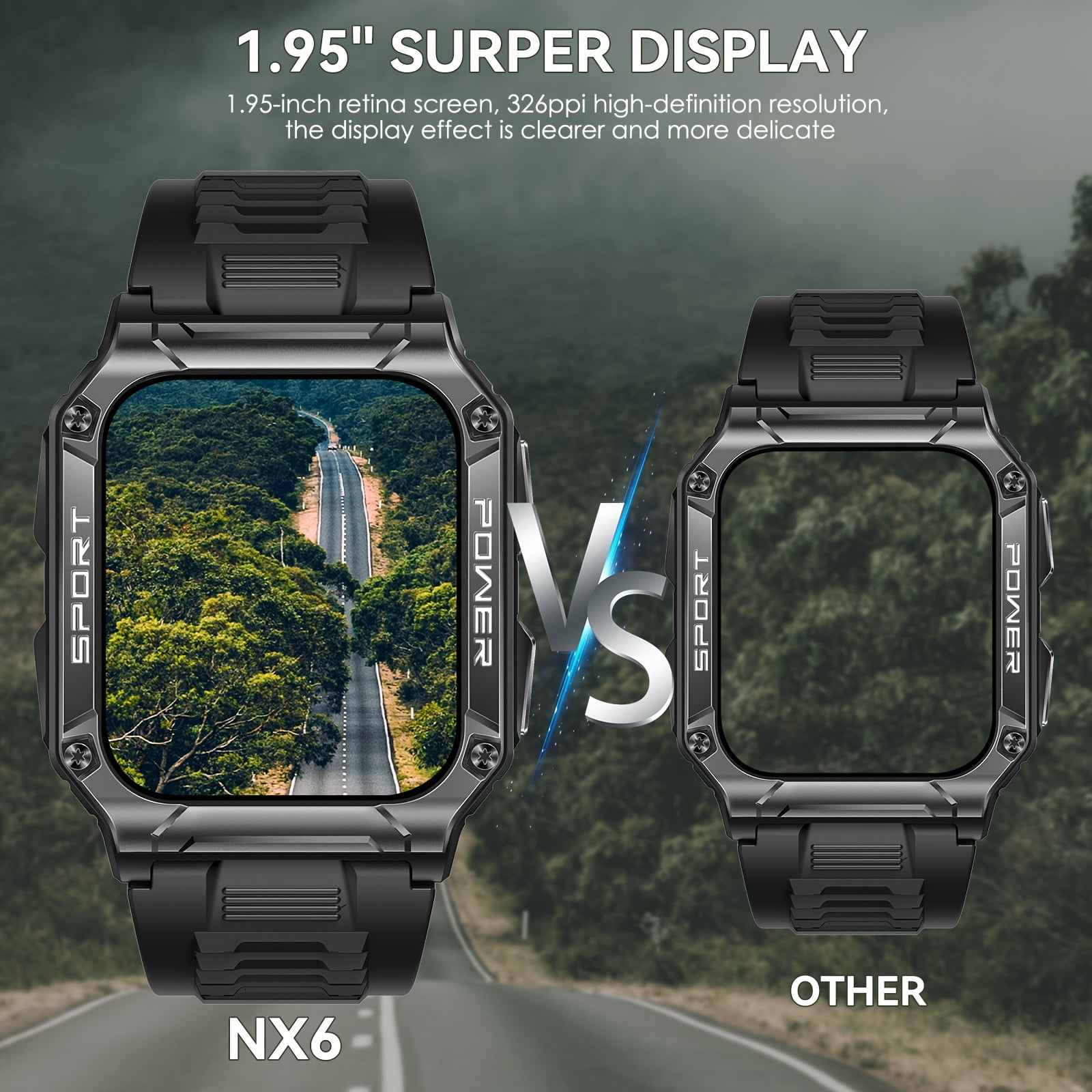 Cyberdyer Men's Smart Watch 1.95" Ultra-Clear Large Screen, 100+ Sports Modes, IP68 Waterproof,20-Day Standby, Compatible with Samsung/iPhone/Android, Thanksgiving & Halloween Gift