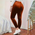 thumbnail image 5 of Women's High Waist Velvet Elastic Leggings Velvet Warm Yoga Pants Soft Comfy Thermal Leggings Plush Velour Tights, 5 of 8
