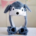 thumbnail image 1 of Lindo juguete con un mechón de gorro de actividad con orejas largas, gorro con bolsa de aire con orejas de conejo, regalo infantil para mujeres en otoño e invierno., 1 of 6
