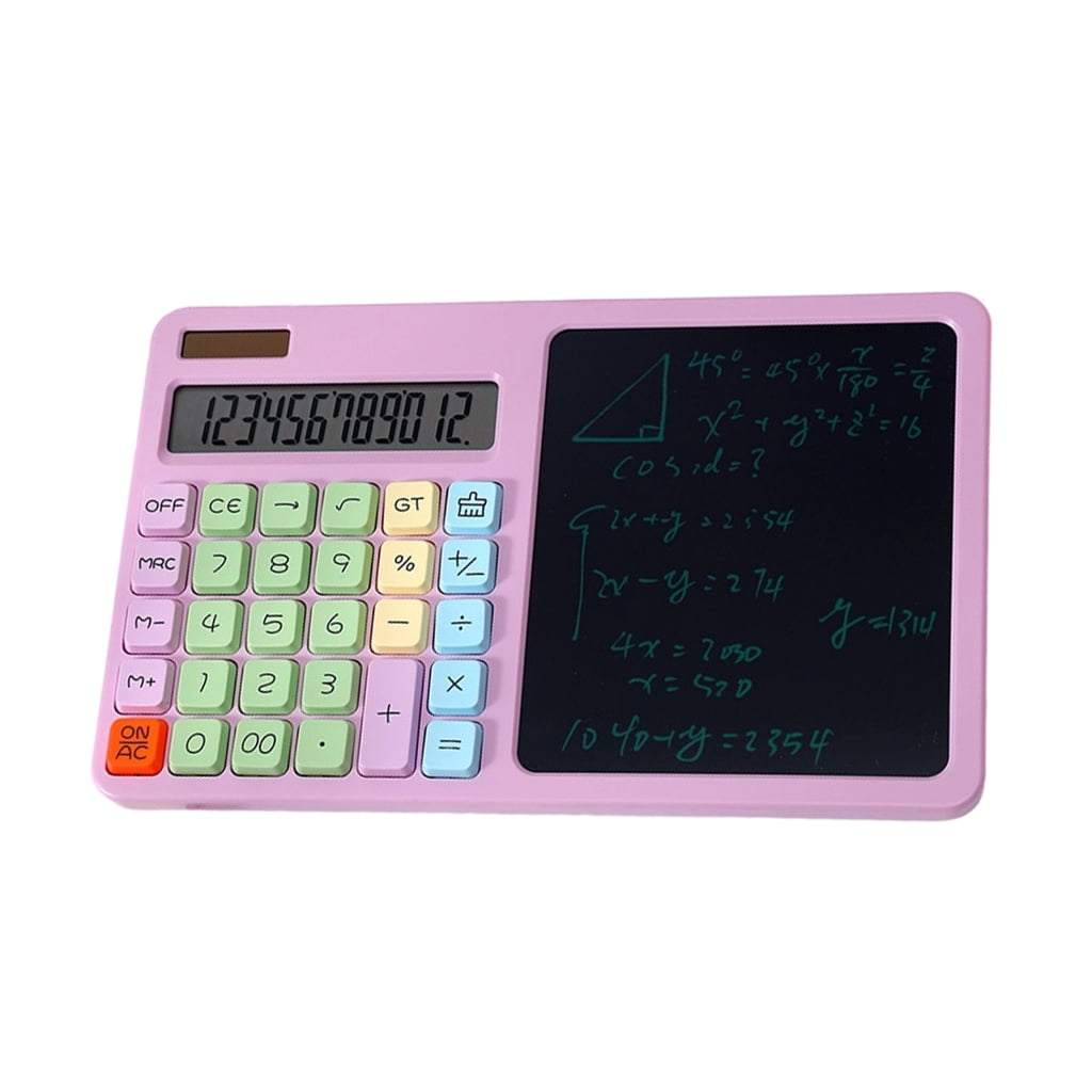 12 Digit Solar Calculator Large LCD Display With LCD Writing Board Scientific Calculator Standard Function Calculator