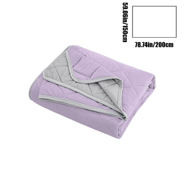 Large Cooling Quilt 79x59in Ice Silk Air Conditioning Cover Washable Summer Bedspread Temperature Regulating Purple