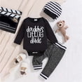 thumbnail image 2 of Karoyedx Baby Boy Outfits Newborn Infant Baby Boy Clothes Fall Winter Outfits Letter Print Outfit Toddler Baby Boy Clothes Set Black Size,6-9 Months, 2 of 5