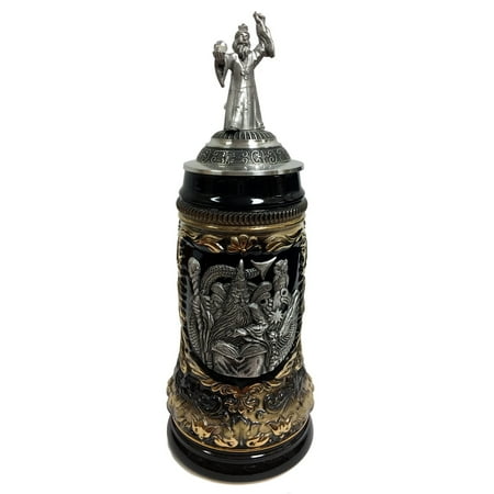 Merlin the Wizard Holding Crystal Ball LE German Stoneware Beer Stein .5