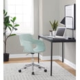 thumbnail image 3 of LumiSource Chrome Metal, Light Green Fabric Margarite Task Chair, 3 of 6