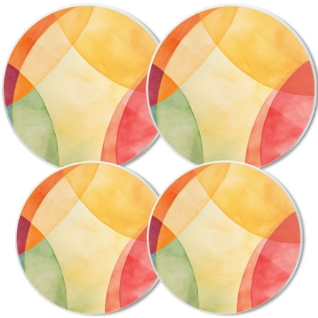 

Gas Stove Burner Cover White Electric Stove Top Protector Easy to Clean Watercolor Painting With Overlapping Colorful Circles