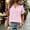 Hot Pink, variant on GZWYHT Cotton Linen Women's Summer Tops Boho V Neck Pleated Blouses Dressy Casual Short Sleeve Shirts Vacation Outfits Blue L