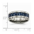 thumbnail image 2 of 8mm Titanium Polished With Blue Carbon Fiber Ring - Size 7.5, 2 of 2
