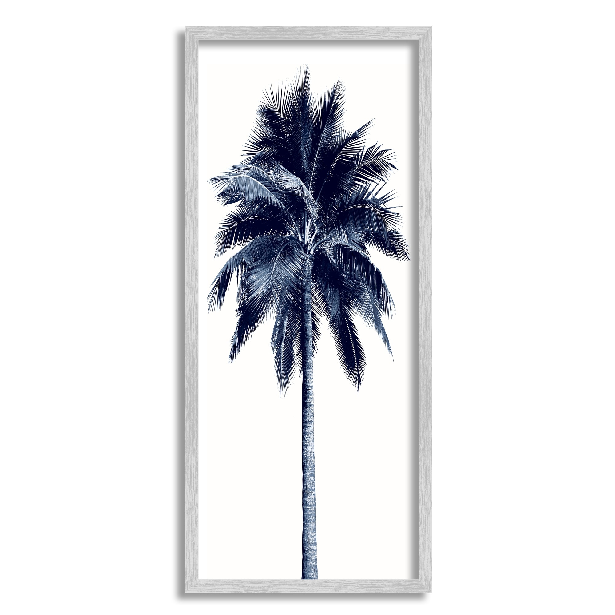 Stupell Industries Modern Palm Tree Plant Leaves Cropped Photography Framed Wall Art, 13 x 30, Design by Devon Davis