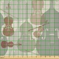 thumbnail image 2 of Ambesonne Music Fabric by the Yard Microfiber, String Quartet Violins, 10 Yards, Reseda Green Warm Taupe, 2 of 2