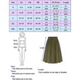 thumbnail image 4 of Falda de pana para mujer Cintura alta elástica debajo de la rodilla Falda acampanada acampanada, 4 of 4