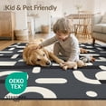 thumbnail image 4 of ODIKA 6'x9' Dark Gray Geometric Checkered Washable Area Rug Modern Abstract Design With Bold Shapes And Clean Lines for Queen Size Bedroom, Under Bed, Master Suite, Easy Care, Non-Shedding, 4 of 7