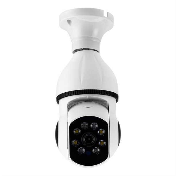 Light Bulb Camera with E27 Connector, Cameras with PTZ, Night Vision, Two Way Audio, Motion