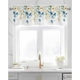 thumbnail image 2 of Blue Floral Kitchen Valances for Windows Farmhouse Linen Window Valance Curtain for Living Room Window Treatment Sage Green Leaf Wildflowers Botanical Plants Valance Rod Pocket Topper, 54 x 18 Inch, 2 of 6