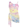 thumbnail image 7 of SEANATIVE Girls One-Piece Swimsuits with Mesh Cover-up Skirt One-Piece Bathing Suits Swimwear for Kids Teenagers, Size 7-8, Seashell Starfish Mermaid Scale Pattern Pink Yellow Blue Gradient, 7 of 7