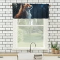thumbnail image 3 of Fox Valance Rod Pocket Window Curtain for Kitchen Winter Forest Wild Animals Snow Pine Trees Wildlife Window Valance for Bedroom Bathroom Living Room Dining Room Valances Set 54 by 18 in, 1 Panel, 3 of 6