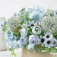 thumbnail image 6 of Artificial Silk Flower Bouquet for Wedding and Valentine's Day, Realistic Fake Flowers for Bridal Decor and Centerpiece, Long Lasting Silk Arrangement for Home and Event(B), 6 of 6