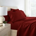 thumbnail image 3 of Full, Burgundy Solid Microfiber 6 Piece Bed Sheet Set, by Noble Linens, 3 of 11