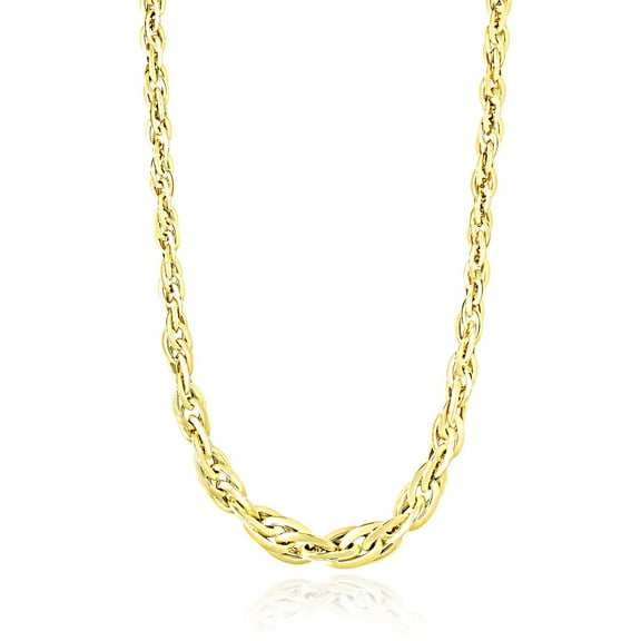 14k Yellow Gold Fancy Necklace with Singapore Chain 18 in