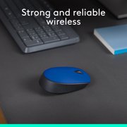 Logitech M170 Wireless Mouse for PC, Mac, Laptop, 2.4 GHz with USB Mini Receiver, Ambidextrous, Blue