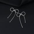 thumbnail image 6 of Solid 925 Sterling Silver Bow Drop Earrings Dangle for Women Teens Bowknot Dangle Earrings Studs, 6 of 8